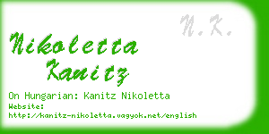 nikoletta kanitz business card